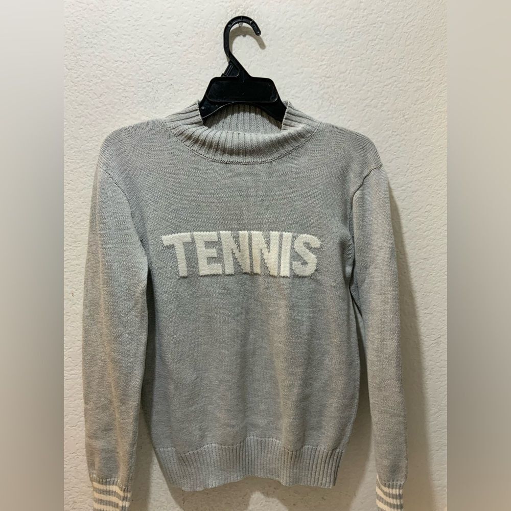 The Bubble Tennis Sweater Gray  white size XS